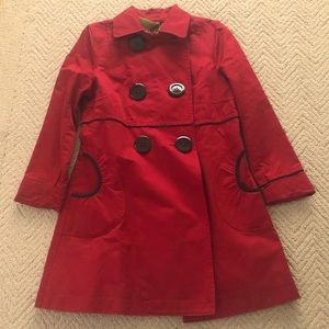 Soia & Kyo Red Button Front Trench Coat Size X-large